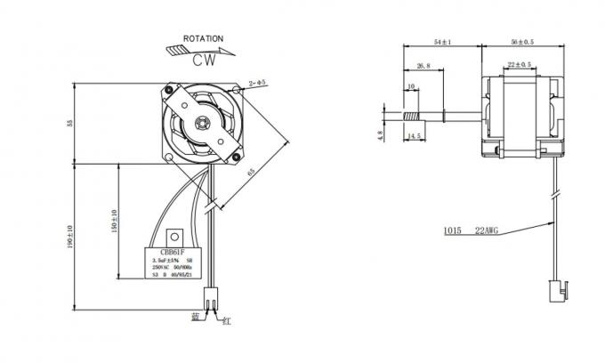 Действие мотора Ac KG-5522 110-120V 39W на очистителе воздуха